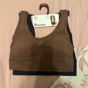 NWT 2 Seamless Pullover Cami Sports Bra - Black and Brown